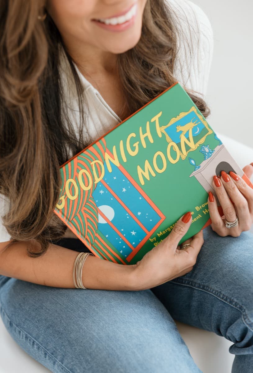 Goodnight Moon book used in speech therapy session